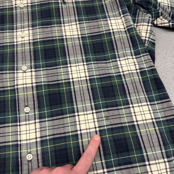 Ralph Lauren Blake Shirt Mens XL Green Navy Plaid Button Down Cotton Casual - Picture 7 of 12